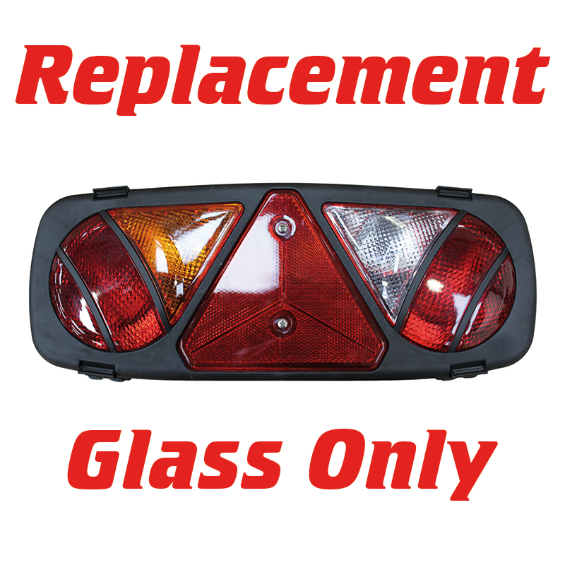 Universal (Rubberlite) Rear Tail Lights Replacement Glass Only