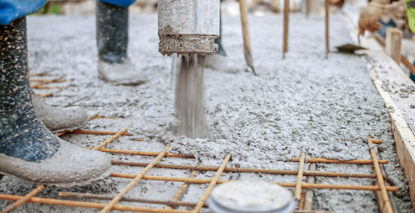 concrete being poured into flooring formwork containing rebar.jpg