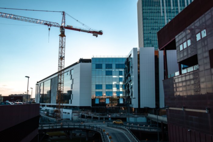 crane working on construction site