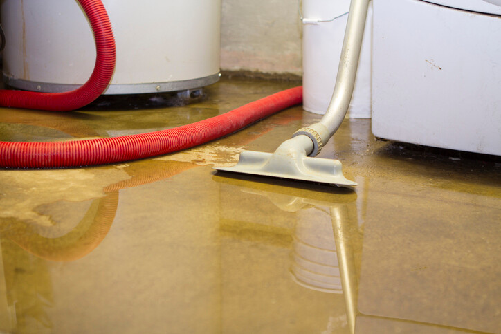 Flooded basement floor