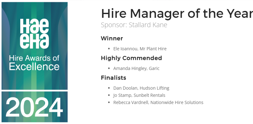 Hire manager award image
