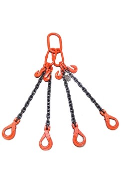 4.25T - 6m EWL - 4Leg Chainsling, Adjusters c/w Safety Hooks