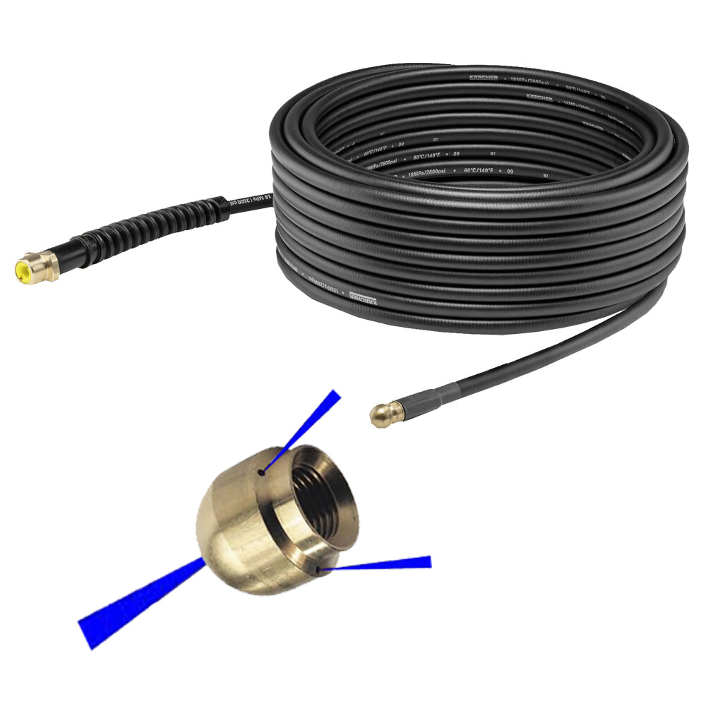 Drain Cleaning Nozzle With 20 Metre Pressure Hose