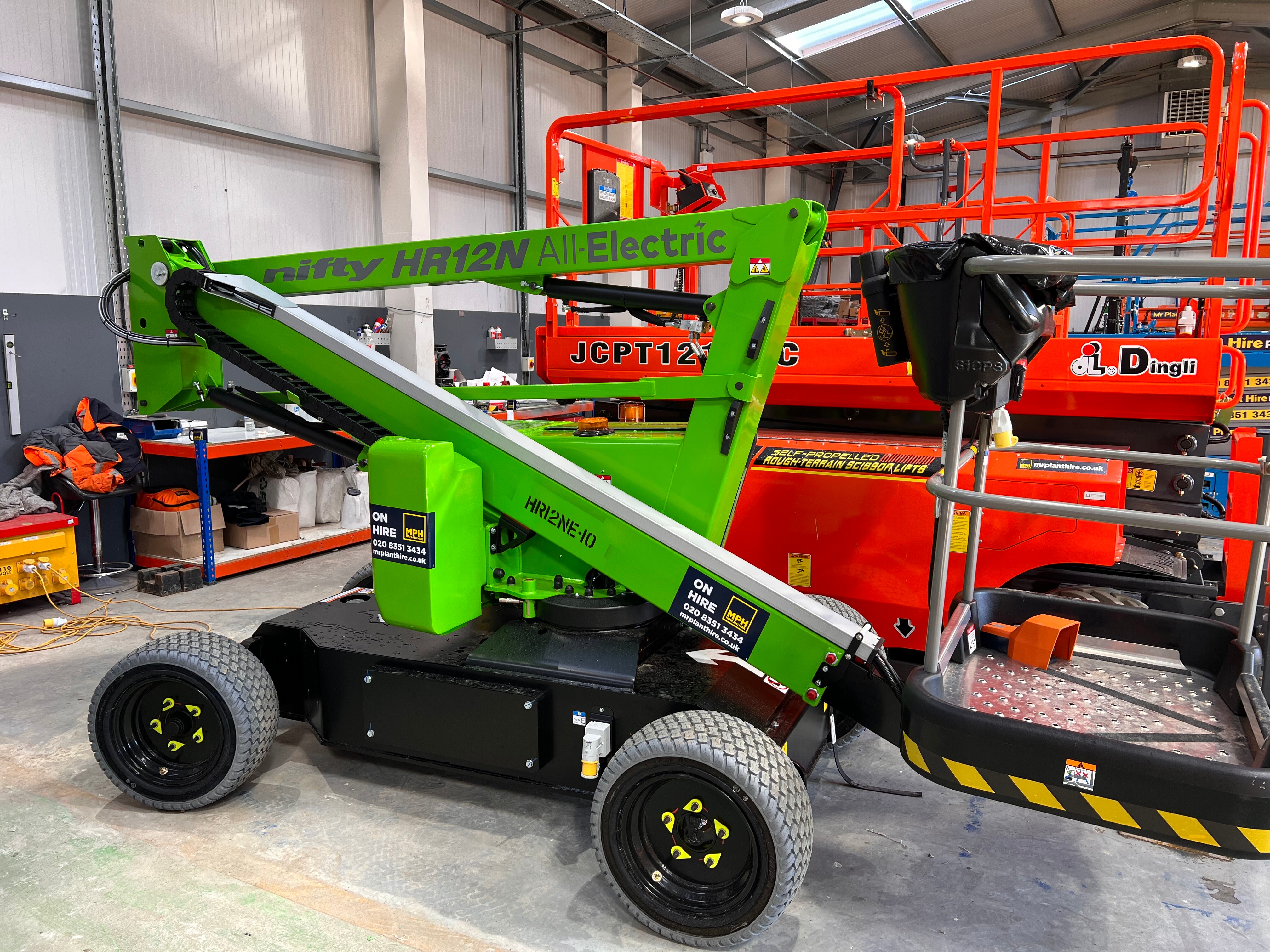Narrow Electric Boom Lift | Niftylift HR12NE | Mr Plant Hire | Electric  Boom Lifts | Powered Access