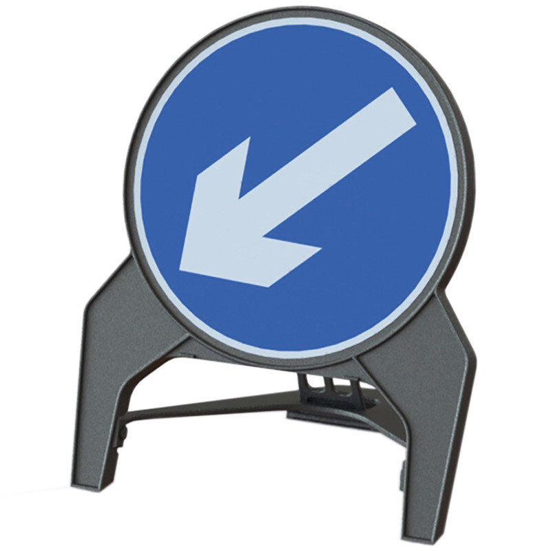 Rigid Plastic Left Arrow Q sign