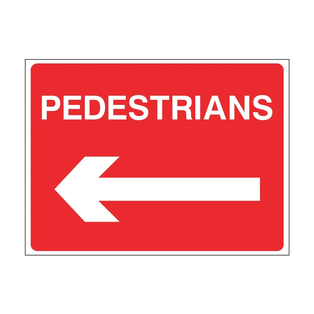Pedestrian Arrow Left Sign